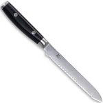 Японский кухонный нож YAXELL YA36005 для бутербродов серия "RAN ", длина клинка 14 см, дамасская сталь 69 слоев